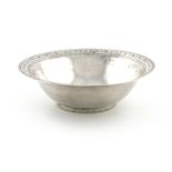 By Philip Frederick Alexander, an Arts and Crafts silver bowl, London 1913, tapering circular