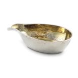 A 19th century Russian silver pap boat, St. Petersburg, oval form, gilded interior, length 11cm,