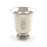 An 18th century French silver beaker, by Martin Lumier, Orleans, 1758-1760, maker's mark MI or
