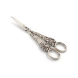 A pair of George IV Irish silver grape scissors, probably by Phineas Garde, retailed by West, Dublin