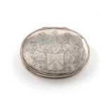 An early 18th century silver snuff box, unmarked circa 1720-40, with a later French control mark,
