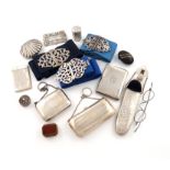 λA mixed lot of silver items, various dates and makers, comprising: a spectacle case, by Saunders