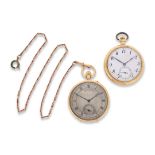 An 18ct gold cased keyless wind open faced pocket watch by Charles Frodsham, the silvered engined-