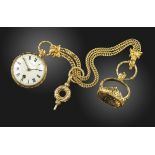 A George III gold open-faced pocket watch by Elizabeth Haworth of Liverpool, key wind, the signed