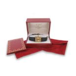 A lady's silver gilt Tank wristwatch by Cartier, the rectangular dial signed 'Must de Cartier', with