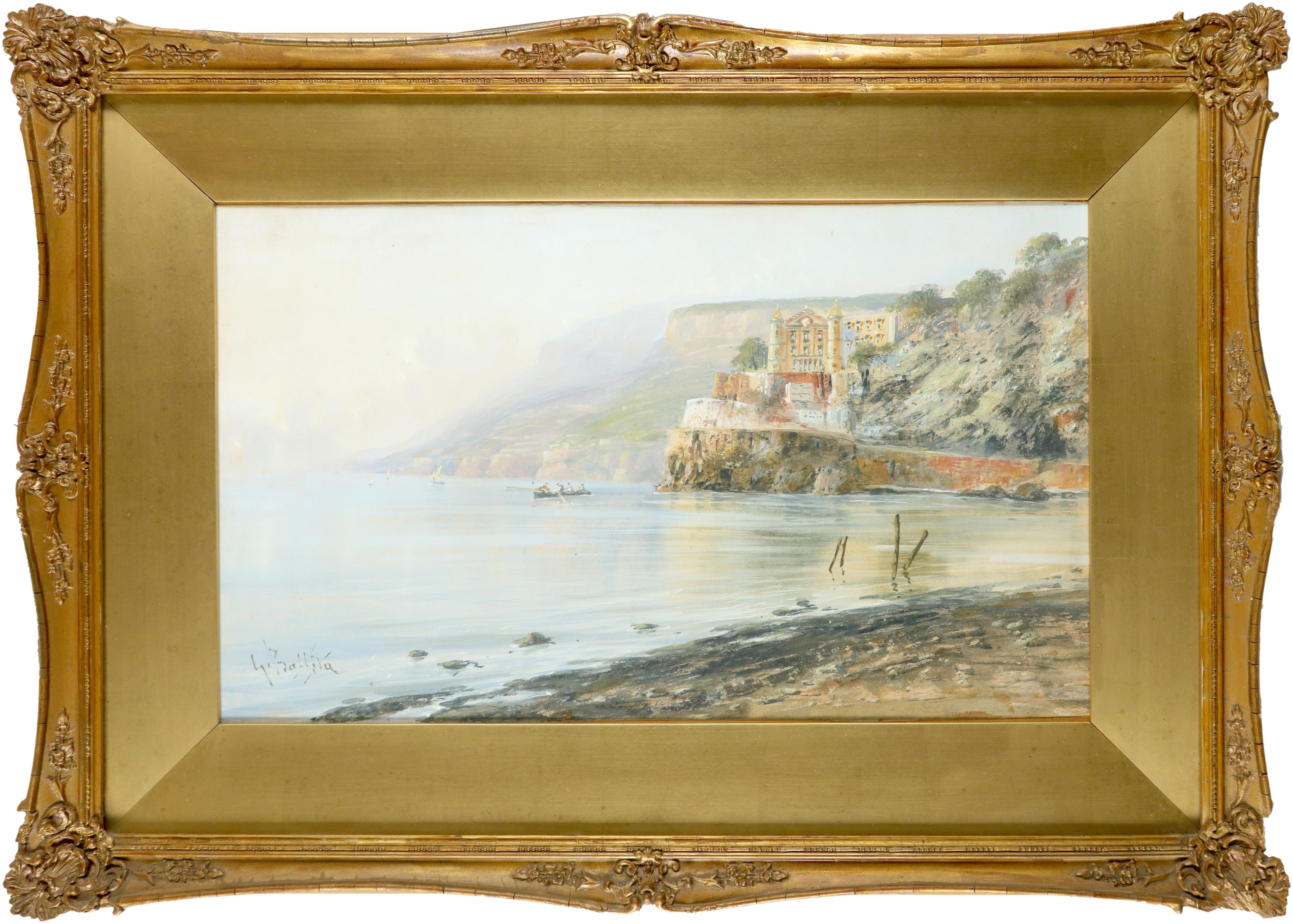 Giovanni Battista (Italian 1858-1925) View of Positano; View of the Castello Miramare, Maiori Two, - Image 5 of 6