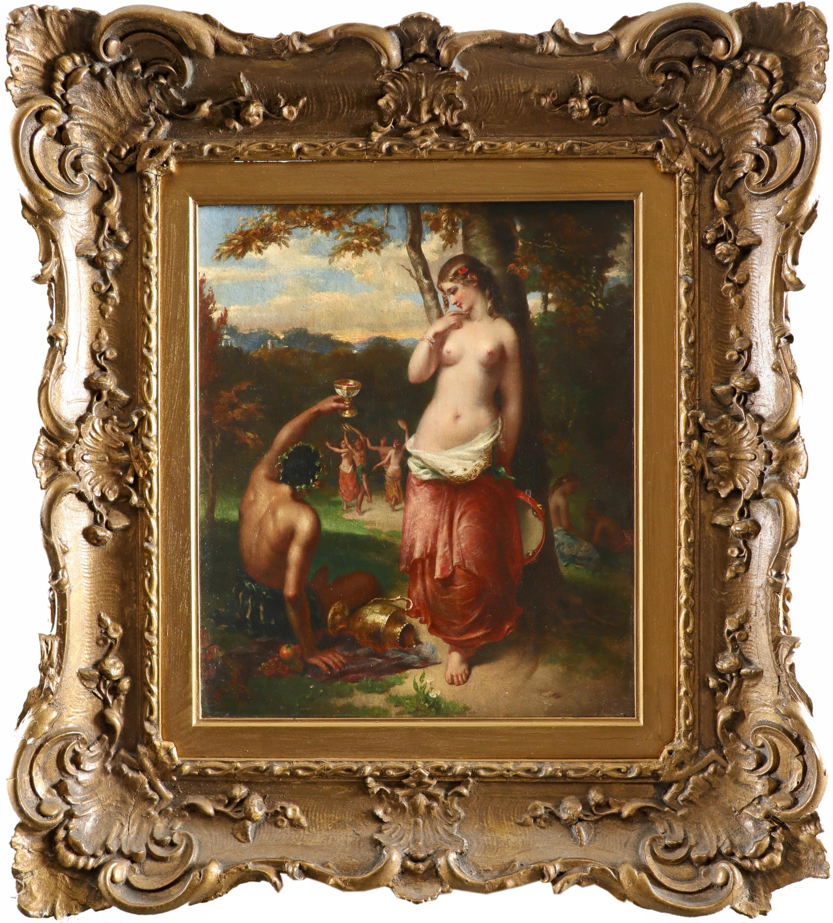 Follower of William Edward Frost Bacchus and Ariadne Oil on canvas 35.6 x 30.8cm; 14 x 12¼in - Image 2 of 3