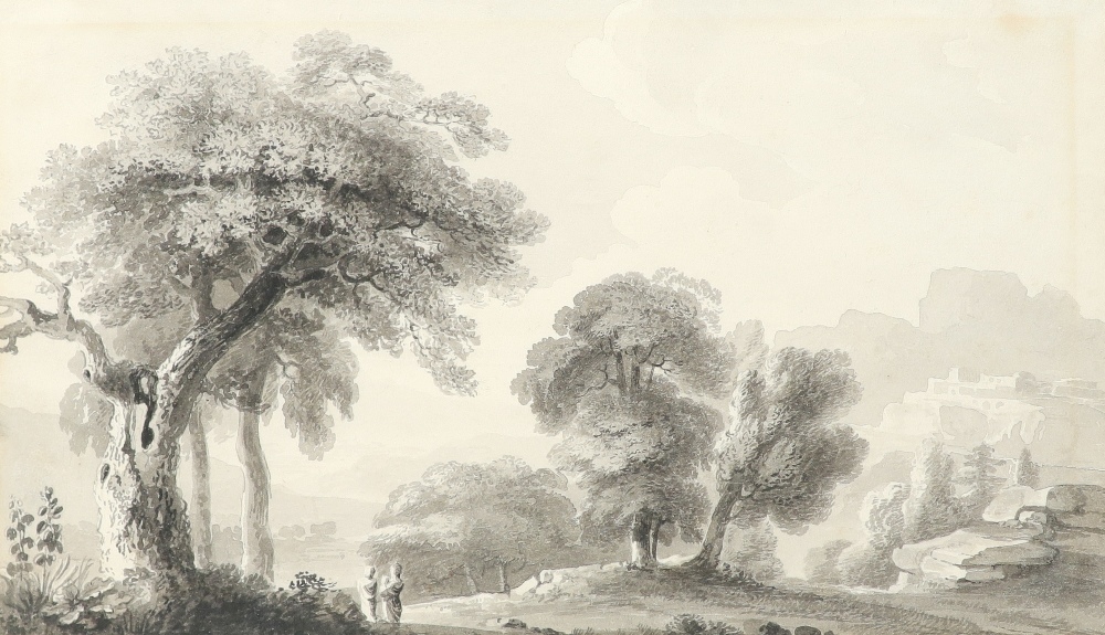 Circle of John Martin Arcadian landscape Watercolour and pencil 14 x 24cm; 5½ x 9½in Provenance: