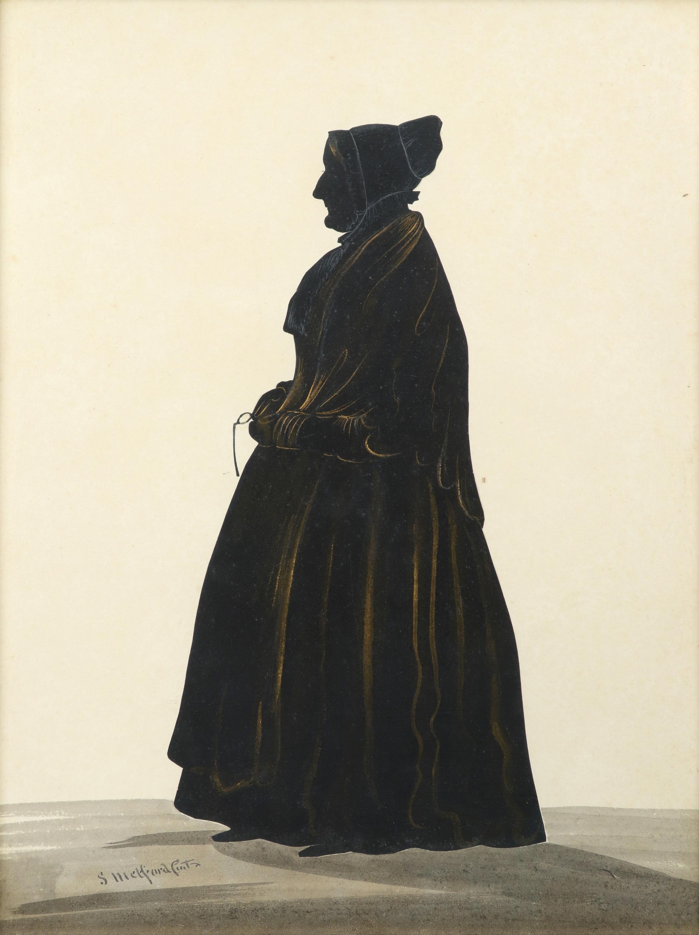 Samuel Metford (1810-1896) Silhouette of a gentleman, full-length, holding a newspaper; Silhouette - Image 2 of 12