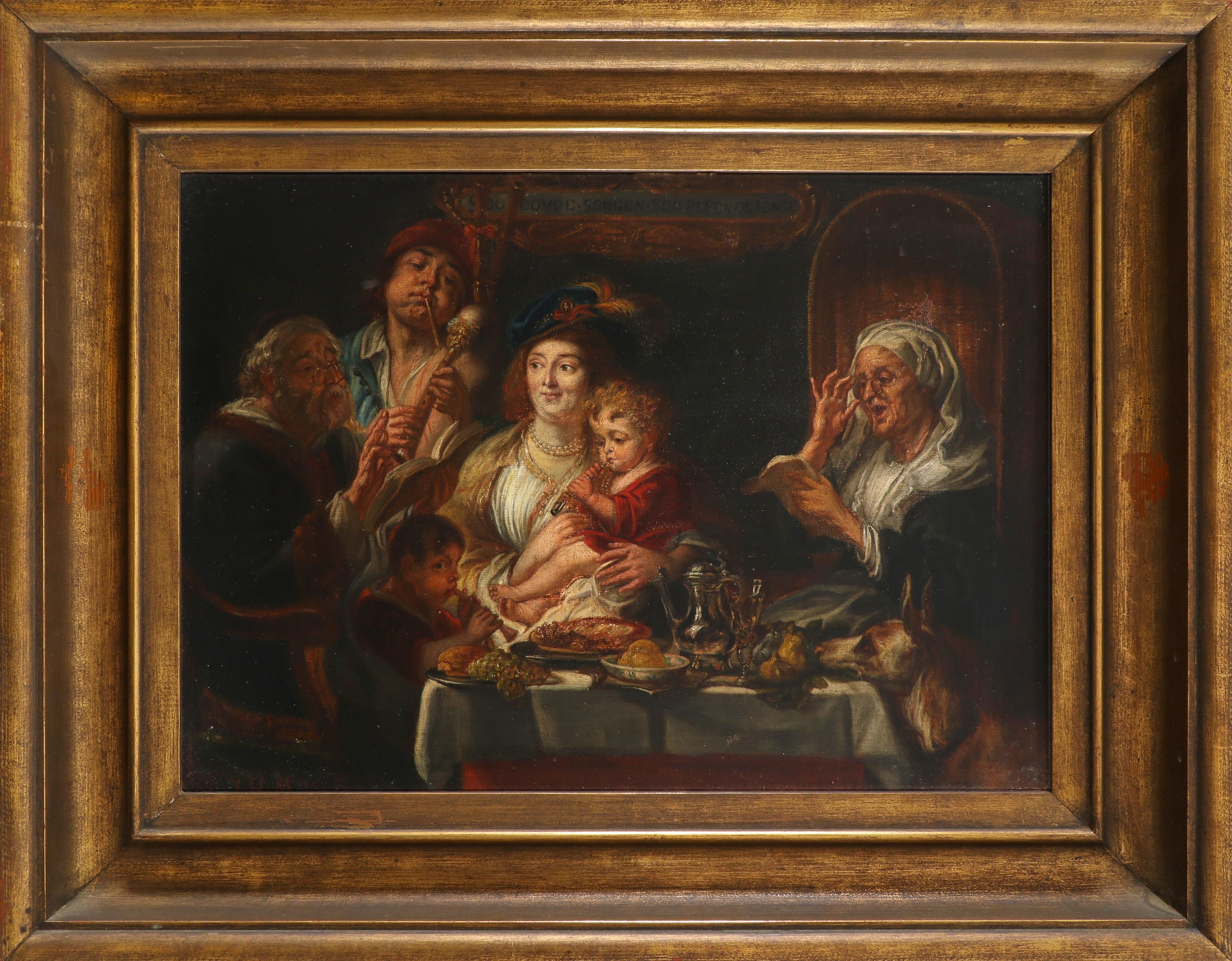 J. H. Mols (Belgian 19th Century) after Jacob Jordaens (Flemish 1593-1698) As the Old Sing, So the - Image 2 of 3