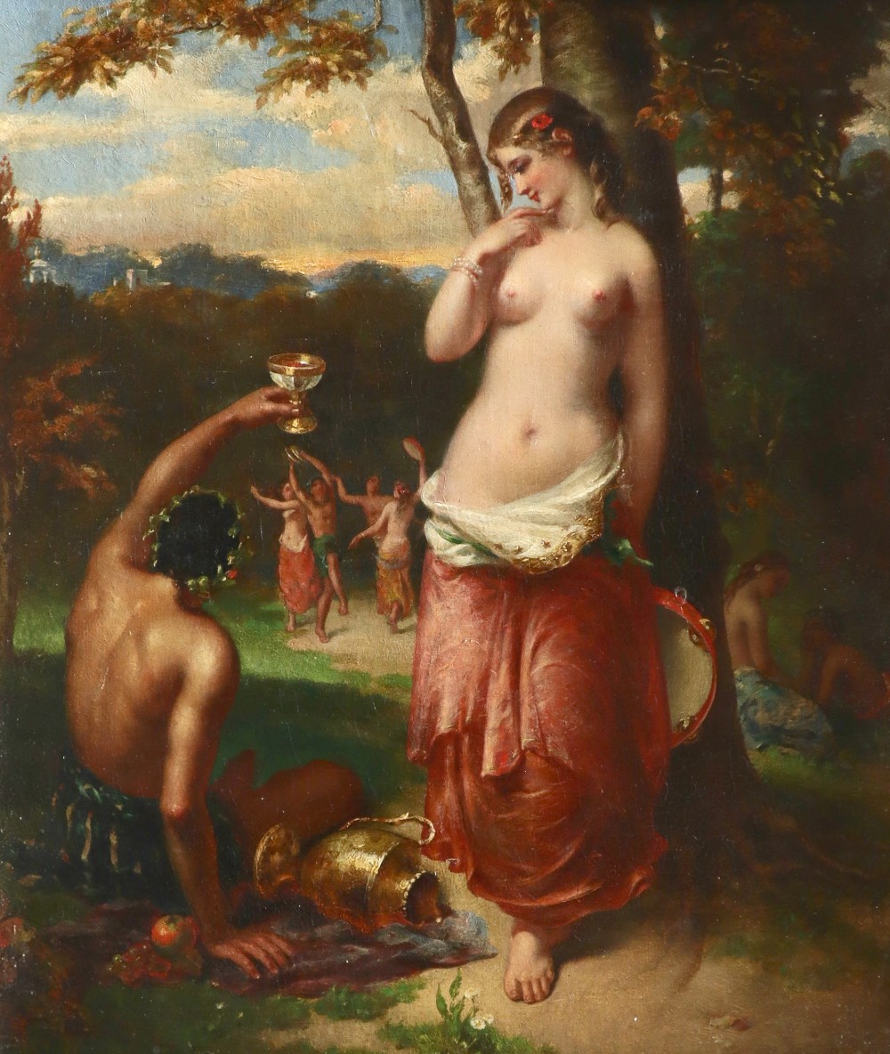 Follower of William Edward Frost Bacchus and Ariadne Oil on canvas 35.6 x 30.8cm; 14 x 12¼in