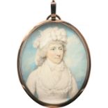 λHenry Edridge ARA (1768-1821) Portrait miniature of a lady, traditionally identified as Mrs James