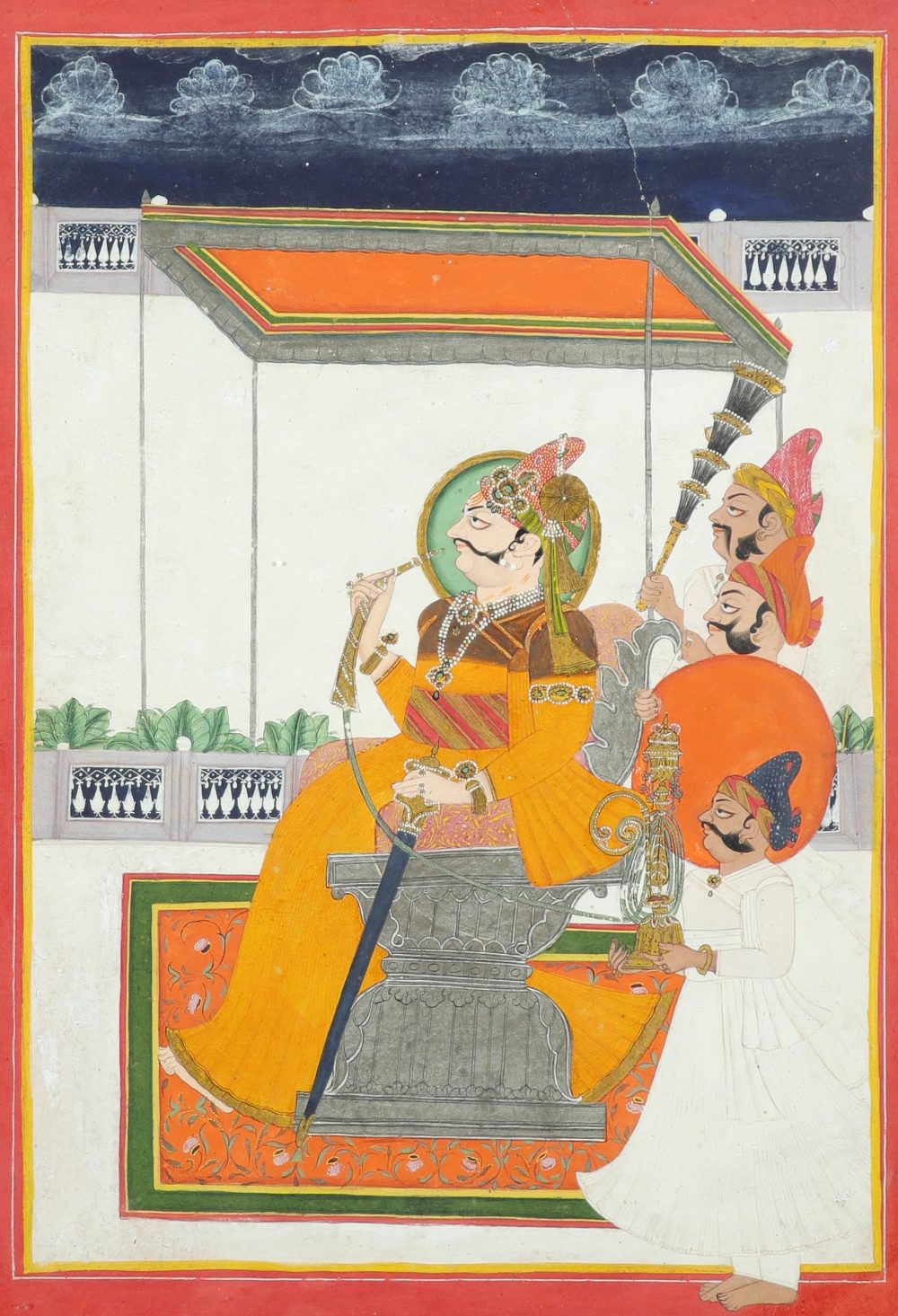 Indian School Portrait of a Rajasthani maharajah Gouache heightened with gilt 32.9 x 23.8cm; 13 x