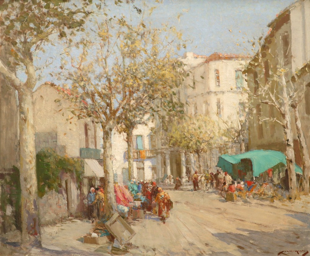 ‡William Lee Hankey RWS, RI, ROI, RE, NS (1869-1952) Continental street view Signed W LEE-HANKEY (