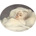 λAlbin Roberts Burt (1783-1842) Portrait of a sleeping baby Signed AR Burt (lower centre), and