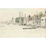 Walter Greaves (1846-1930) The Old Swan, Chelsea Signed W. Greaves (lower left0 Pencil and