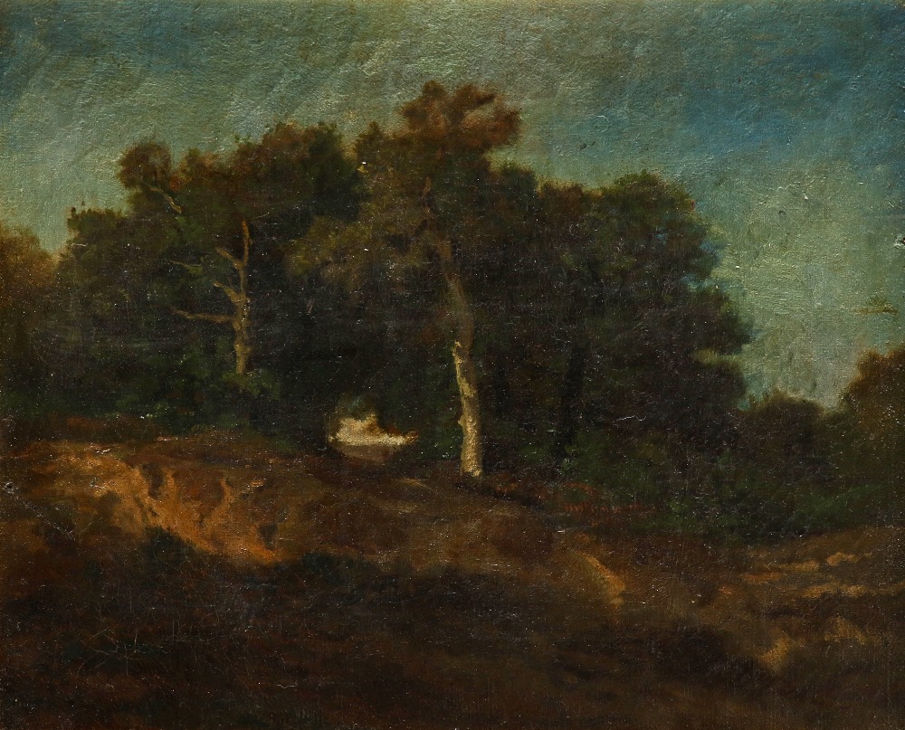 Auguste-Paul-Charles Anastasi (French 1820-1889) Terrains et Chêne, Belle-Croix Fontainebleau
