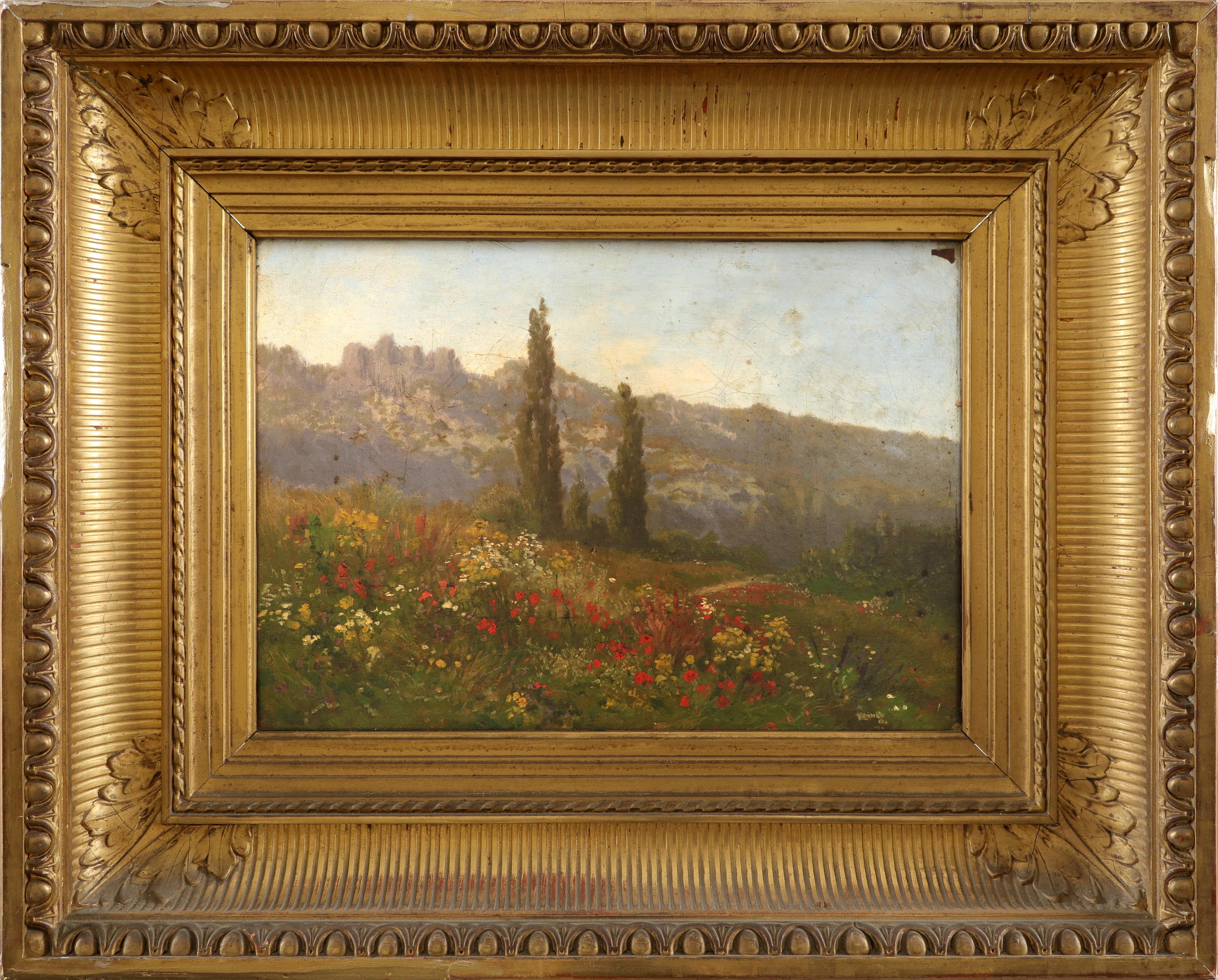 Auguste-Paul-Charles Anastasi (French 1820-1889) Landscape with poppies in a field Bears artist's - Image 2 of 3