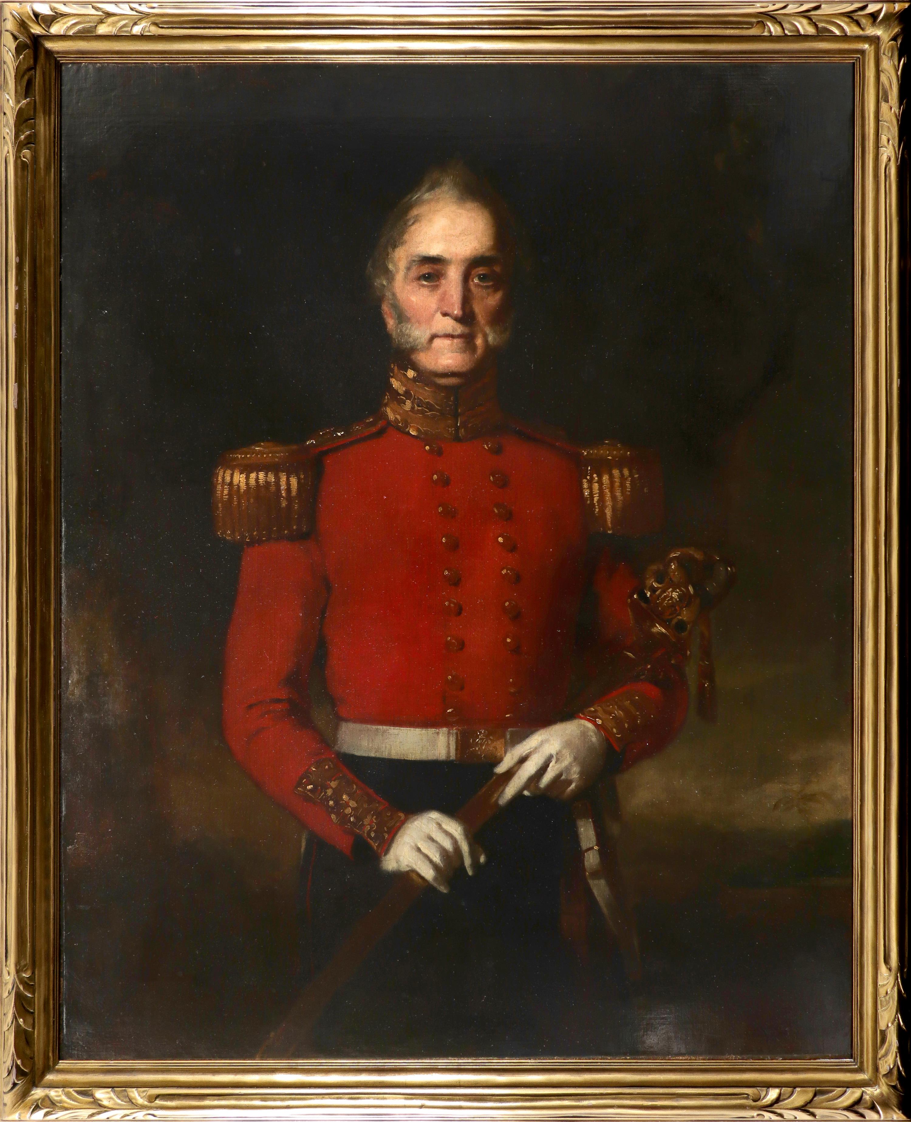 British School c.1850 Portrait of George Douglas Dods MD (1817-1857), standing in a landscape in - Image 2 of 3
