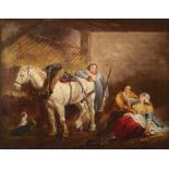 After George Morland The Country Stable Oil on canvas 64.2 x 76.4cm; 25¼ x 30in Provenance: Cochrane