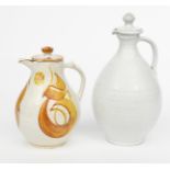 ‡Alan Caiger-Smith MBE (1930-2020) an Aldermaston Pottery jug and cover, 1973 bellied form,