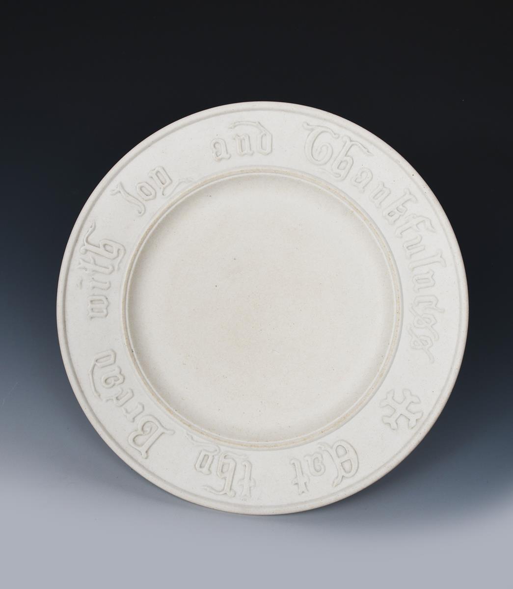'Waste Not Want Not' a Copeland Parian Ware charger, modelled in low relief with radiating - Image 2 of 3