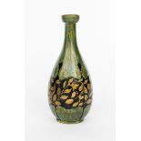 An Art Nouveau Della Robbia pottery vase by Liz Wilkins, dated 1898, pear shaped with slender