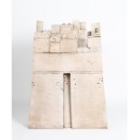 ‡James Campbell (1942-2019) Townscape, 1978 a tall stoneware sculpture, glazed and another similar