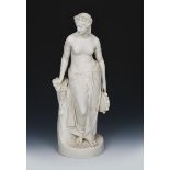 Dancing Girl Reposing a Copeland's Art Union of London Parian Ware figure after the engraving by