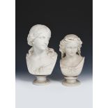 'Love' a Copeland Crystal Palace Art Union Parian Ware bust after R Monti, dated Sept 1871, on