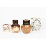 A Doulton Lambeth Queen Victoria salt-glaze stoneware commemorative jug, with applied portraits of