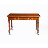 A marquetry library desk designed by Charles Bevan, probably made by Marsh, Jones & Cribb, the