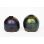 A Thomas Webb Bronze glass vase in the manner of Dr Christopher Dresser, shouldered ovoid form,