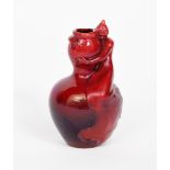 An Art Nouveau Zsolnay Pecs pottery miniature vase, cast with an Art Nouveau maiden sitting on the