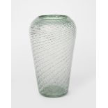 A Moncrieff's Monart Ware vase, shouldered form with inverted rim, green ribbon design with