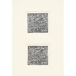 'Sidney Ansell Gimson' two wood block book-plates designed by Ernest Gimson, 1898, in common