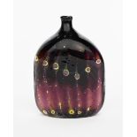 ‡Samuel J Herman (1936-2020) a glass bottle with solifleur neck, elliptical section, shouldered vase