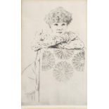 Mortimer Menpes (1855-1938) Portrait of a Woman, etching on paper, framed, and 'Middle Eastern