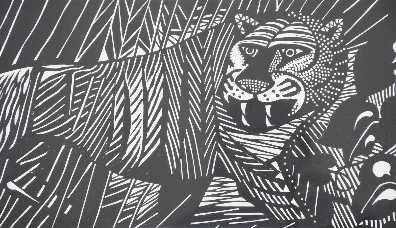 ‡Edward Bawden RA (1903-1989) The Tyger linocut on paper, framed signed and titled The Tyger in - Image 2 of 2