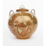 ‡Alan Caiger-Smith MBE (1930-2020) a large Aldermaston Pottery ovoid jar and cover, dated 1973, with