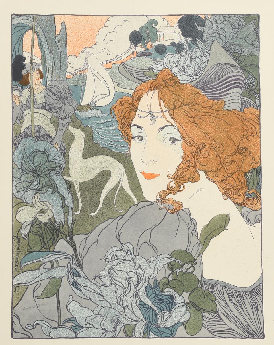 Georges de Feure (1868-1943) Retour (return), 1897 lithograph in colours, printed for L'Estampe
