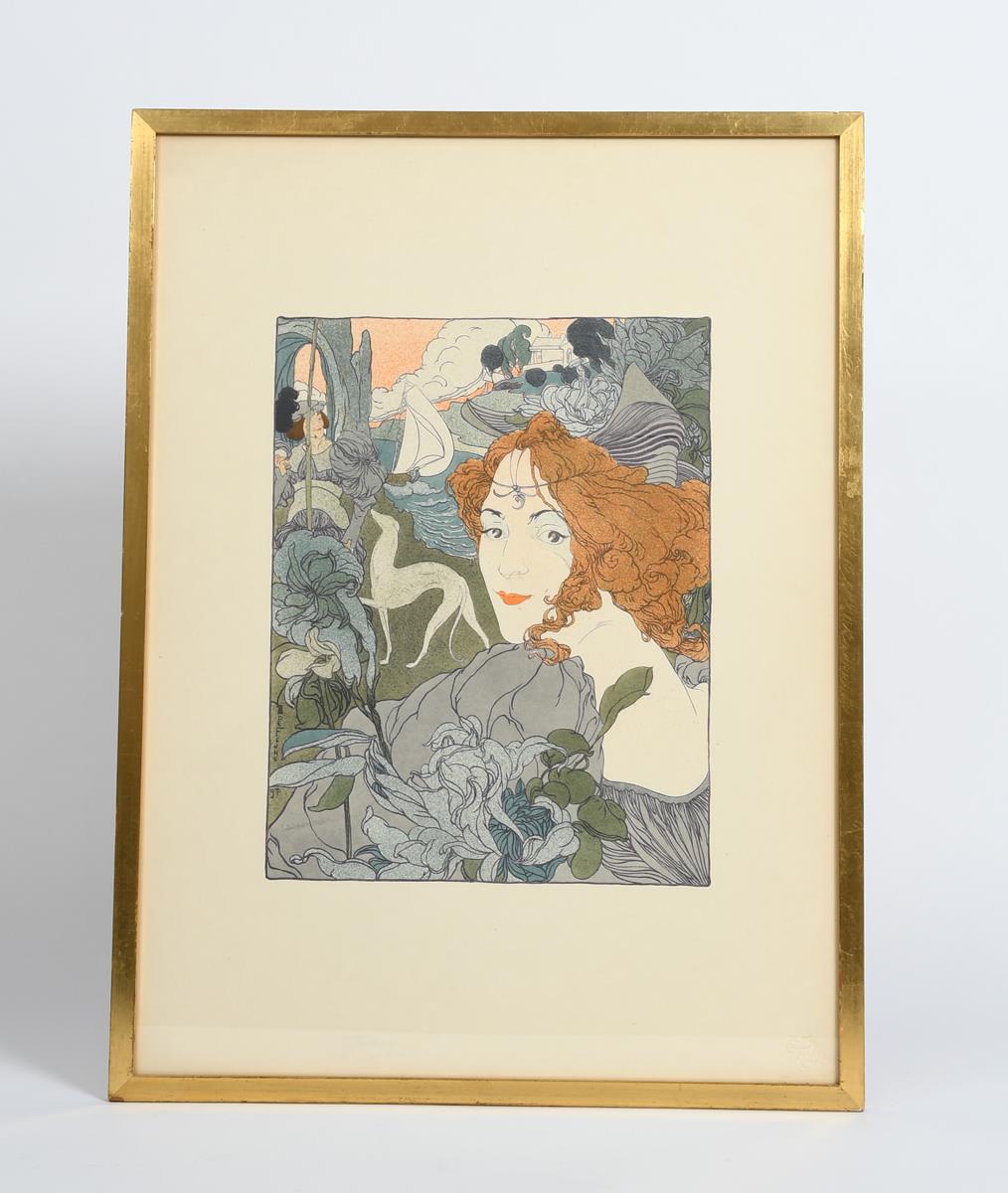 Georges de Feure (1868-1943) Retour (return), 1897 lithograph in colours, printed for L'Estampe - Image 2 of 2