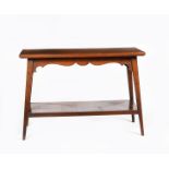 An Aesthetic Movement Druce & Co oak hall table, rectangular top on four flaring, tapering square