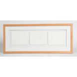 ‡Richard Watkins untitled triptych, 2008 pressed paper, framed signed and dated in pencil 79 x 32.