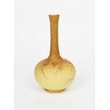 A Thomas Webb Burmese butterscotch glass vase, decorated by the Jules Barb workshop, ovoid with tall