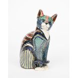 ‡David Burnham Smith (1937-2019) Seated Cat, for Kate Catleugh, 1994 porcelain painted in colours