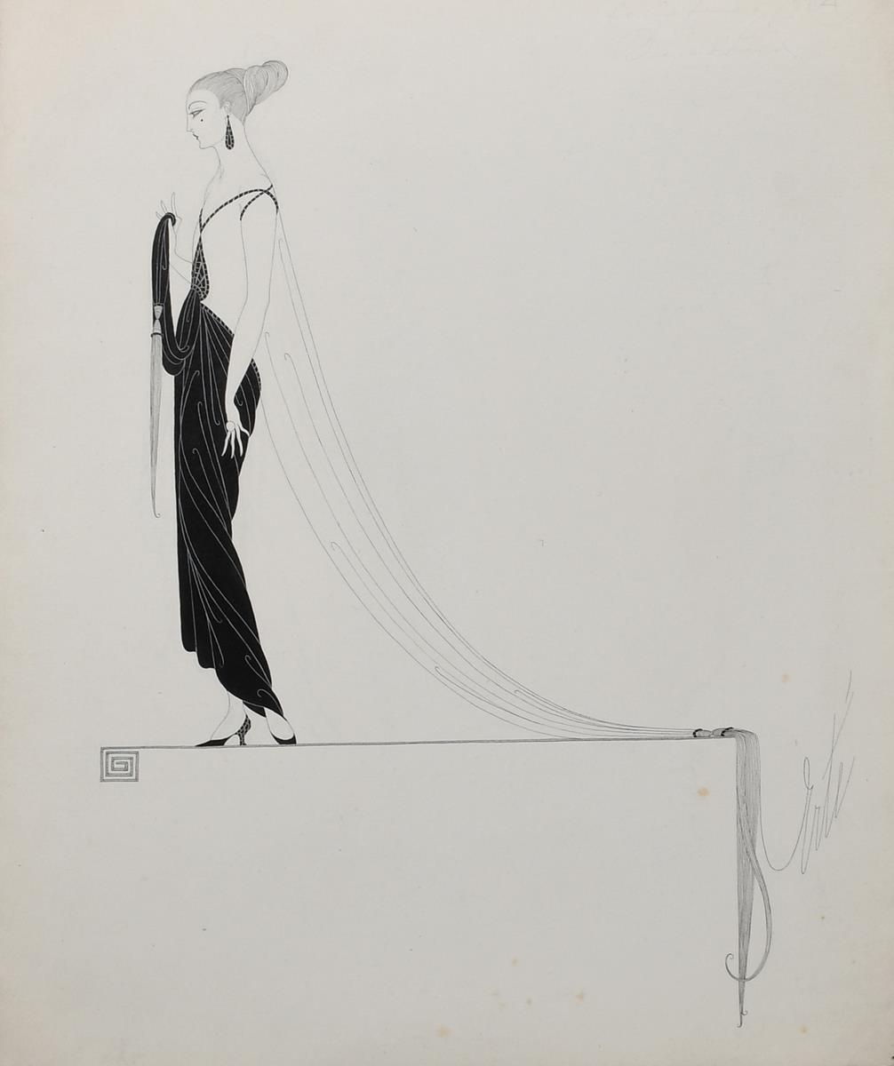 ‡Romain de Tirtoff (Erté), (1892-1990) Robe du Soir, (evening dress) Harper's Bazaar, No.579