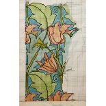 Charles Francis Annesley Voysey (1857-1941) Design for a Tomkinsons Carpet, (Tulip flowers), 1895