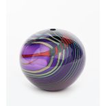 ‡Peter Layton (born 1937) Purple Paradiso Sphere vase, 2008 streaked purple and opaque glass with