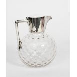 A Hukin and Heath electroplate and glass claret jug the design attributed to Dr Christopher Dresser,